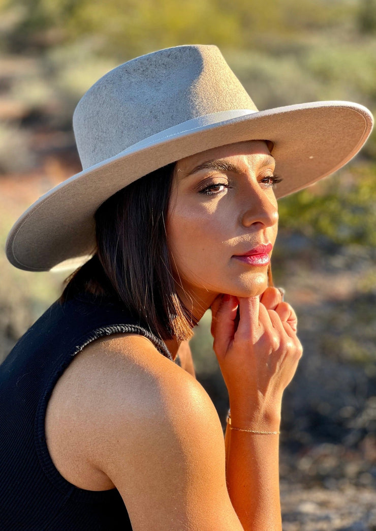 Wide Brim Fedora (Oatmeal) - theClothesRak